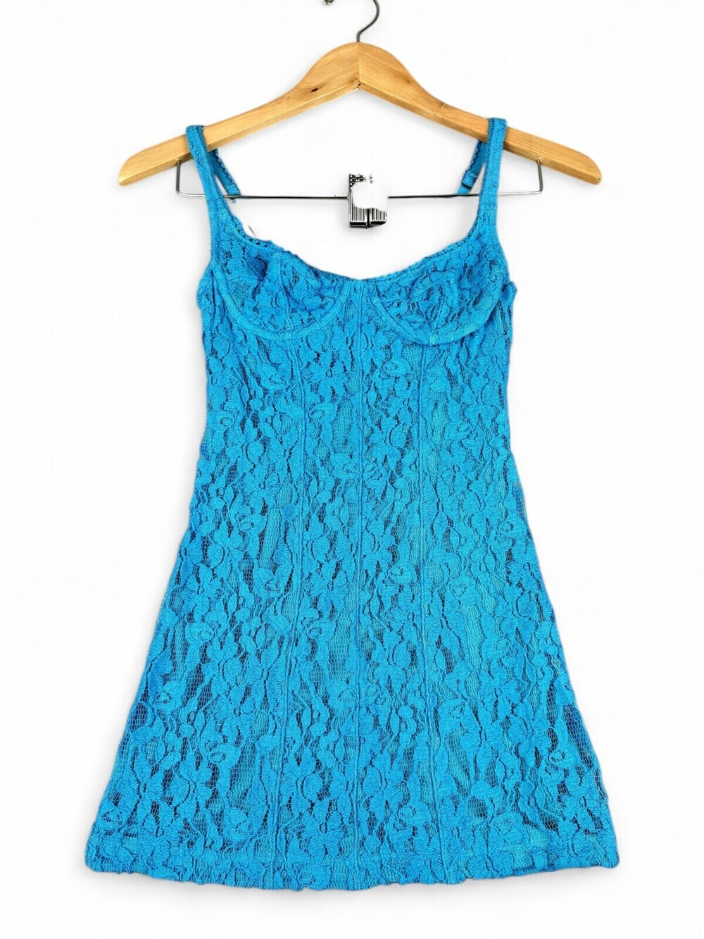 Urban Outfitters Turquoise Lace Mini Slip Dress XS